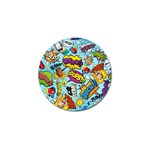 Comic Elements Colorful Seamless Pattern Golf Ball Marker (10 pack) Front