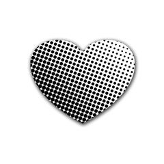 Background-wallpaper-texture-lines Dot Dots Black White Rubber Coaster (heart)