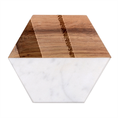 Multi Color Rainbow Background Marble Wood Coaster (hexagon)  by Hannah976