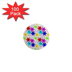 Snowflake Pattern Repeated 1  Mini Magnets (100 Pack) 