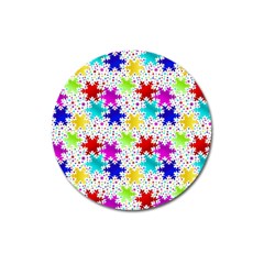 Snowflake Pattern Repeated Magnet 3  (round)