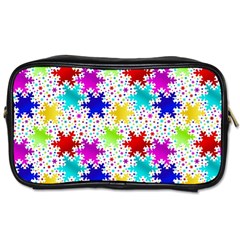 Snowflake Pattern Repeated Toiletries Bag (two Sides) by Hannah976