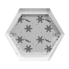 Snowflake Pattern Repeated Hexagon Wood Jewelry Box