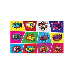 Pop Art Comic Vector Speech Cartoon Bubbles Popart Style With Humor Text Boom Bang Bubbling Expressi Sticker Rectangular (100 Pack) by Hannah976