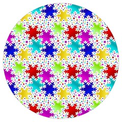 Snowflake Pattern Repeated Round Trivet by Hannah976