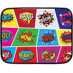 Pop Art Comic Vector Speech Cartoon Bubbles Popart Style With Humor Text Boom Bang Bubbling Expressi Fleece Blanket (mini) by Hannah976