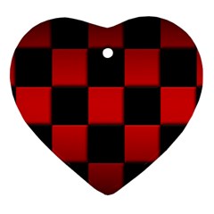 Black And Red Backgrounds- Heart Ornament (two Sides)