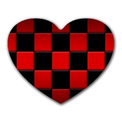 Black And Red Backgrounds- Heart Mousepad