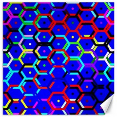 Blue Bee Hive Pattern Canvas 12  X 12 