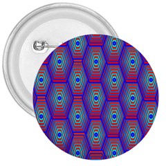 Red Blue Bee Hive Pattern 3  Buttons