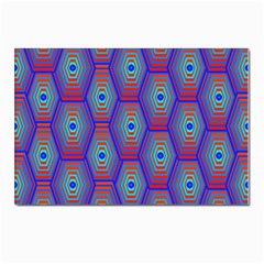 Red Blue Bee Hive Pattern Postcards 5  X 7  (pkg Of 10) by Hannah976