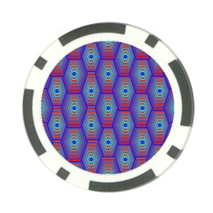 Red Blue Bee Hive Pattern Poker Chip Card Guard