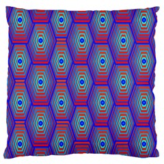 Red Blue Bee Hive Pattern Large Cushion Case (one Side) by Hannah976