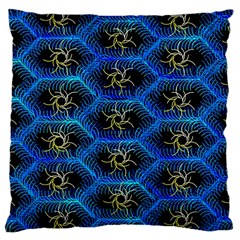 Blue Bee Hive Pattern Large Cushion Case (one Side) by Hannah976