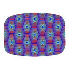Red Blue Bee Hive Pattern Mini Square Pill Box by Hannah976