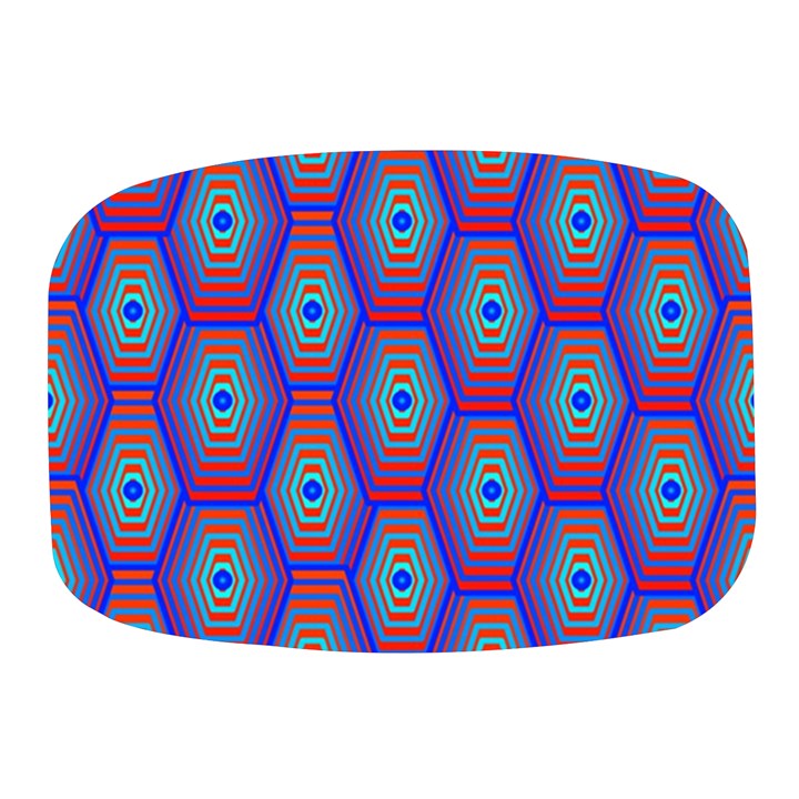 Red Blue Bee Hive Pattern Mini Square Pill Box