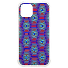 Red Blue Bee Hive Pattern Iphone 12/12 Pro Tpu Uv Print Case by Hannah976