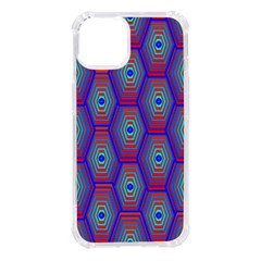 Red Blue Bee Hive Pattern Iphone 14 Tpu Uv Print Case by Hannah976