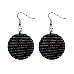 Close Up Code Coding Computer Mini Button Earrings