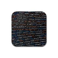 Close Up Code Coding Computer Rubber Coaster (square)