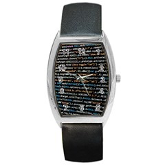 Close Up Code Coding Computer Barrel Style Metal Watch