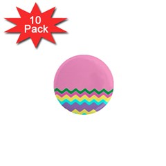 Easter Chevron Pattern Stripes 1  Mini Magnet (10 Pack) 