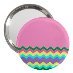 Easter Chevron Pattern Stripes 3  Handbag Mirrors by Hannah976