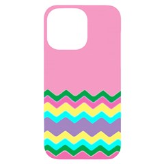 Easter Chevron Pattern Stripes Iphone 14 Pro Max Black Uv Print Case by Hannah976