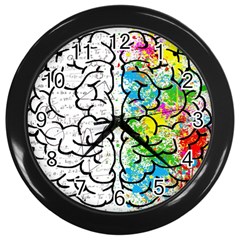 Brain Mind Psychology Idea Drawing Wall Clock (black) by Ndabl3x