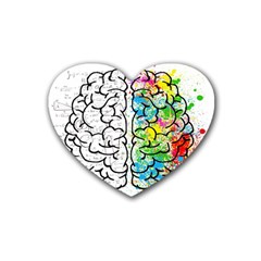 Brain Mind Psychology Idea Drawing Rubber Coaster (heart) by Ndabl3x