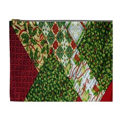 Christmas Quilt Background Cosmetic Bag (xl) by Ndabl3x