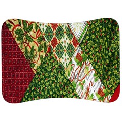 Christmas Quilt Background Velour Seat Head Rest Cushion by Ndabl3x