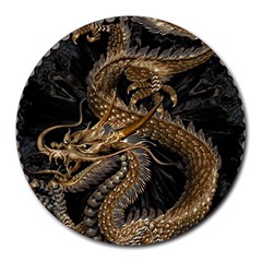 Fantasy Dragon Pentagram Round Mousepad