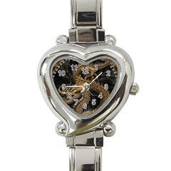 Fantasy Dragon Pentagram Heart Italian Charm Watch by Maspions