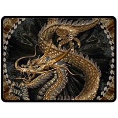 Fantasy Dragon Pentagram Fleece Blanket (large)