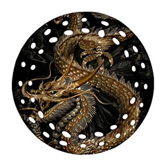 Fantasy Dragon Pentagram Ornament (round Filigree)