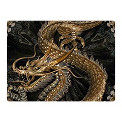 Fantasy Dragon Pentagram Two Sides Premium Plush Fleece Blanket (mini) by Maspions