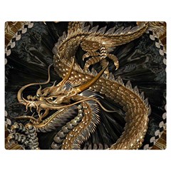 Fantasy Dragon Pentagram Premium Plush Fleece Blanket (medium) by Maspions