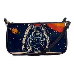 Vintage Retro Space Posters Astronaut Shoulder Clutch Bag