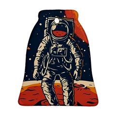 Vintage Retro Space Posters Astronaut Bell Ornament (two Sides)
