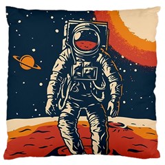 Vintage Retro Space Posters Astronaut Large Cushion Case (two Sides)