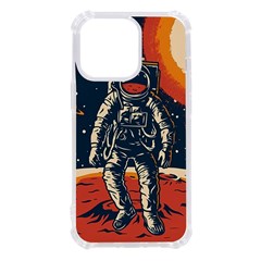 Vintage Retro Space Posters Astronaut Iphone 13 Pro Tpu Uv Print Case by Sarkoni