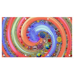 Swirl Vortex Emoji Cyclone Motion Banner And Sign 7  X 4  by Paksenen