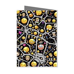 Mental Emojis Emoticons Icons Mini Greeting Cards (pkg Of 8) by Paksenen