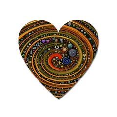 Swirl Vortex Emoji Cyclone Motion Art Heart Magnet by Paksenen