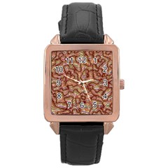 Mind Brain Thought Mental Rose Gold Leather Watch  by Paksenen