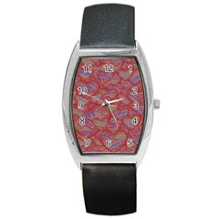 Love Hearts Valentines Connection Barrel Style Metal Watch by Paksenen