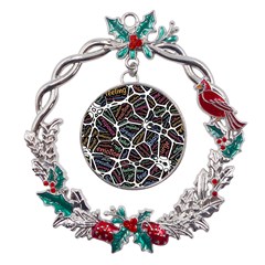 Mental Human Experience Mindset Metal X mas Wreath Holly Leaf Ornament by Paksenen