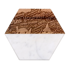 Experience Feeling Clothing Self Marble Wood Coaster (hexagon)  by Paksenen