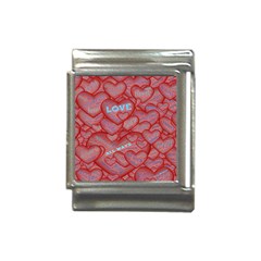 Love Hearts Valentine Red Symbol Italian Charm (13mm) by Paksenen